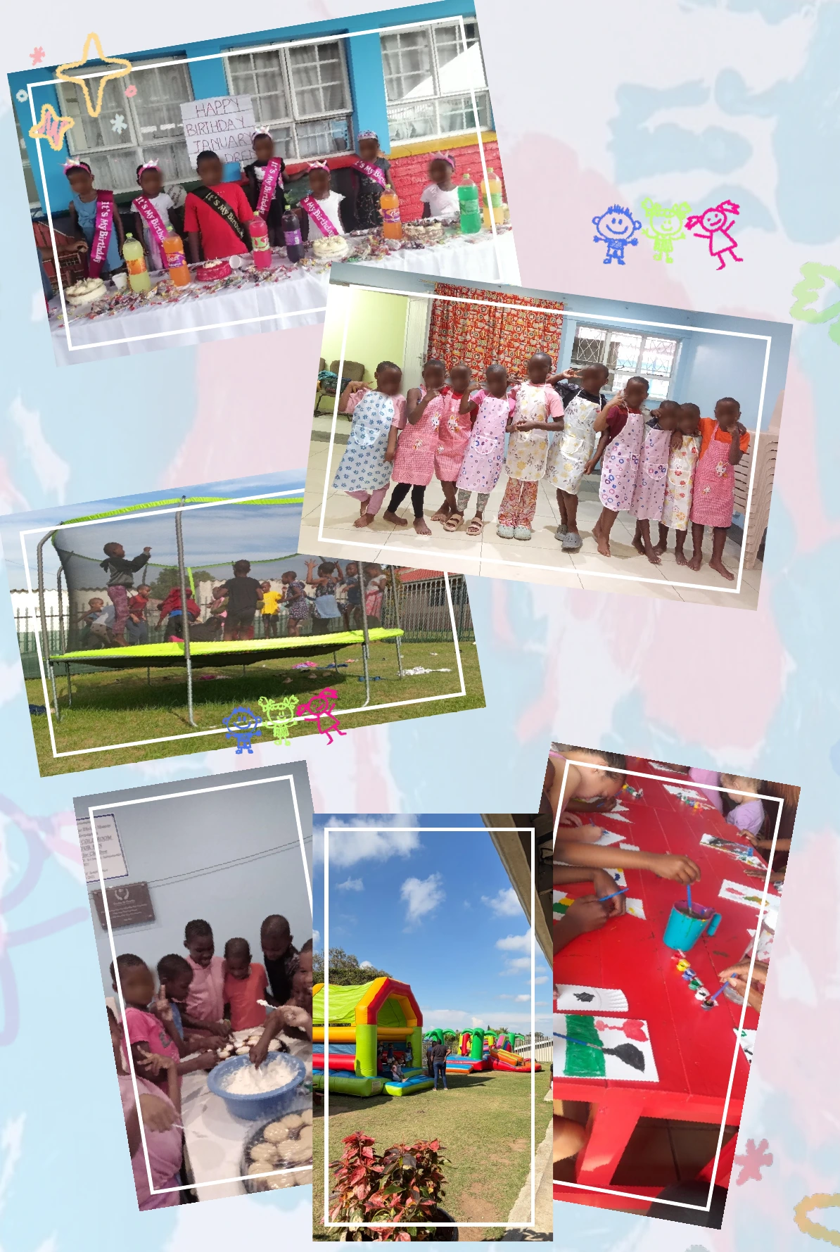 Birthdays, play, baking and creative activities